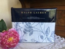 RALPH LAUREN Genevieve Floral Blue Botanical Cotton QUEEN Duvet Cover 355 NIP