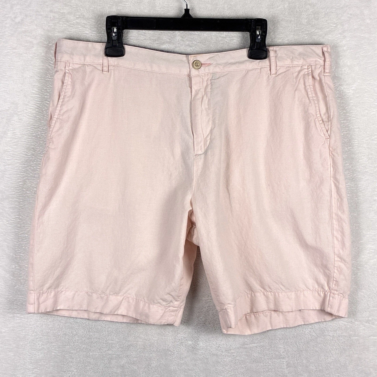Faherty Shorts Men 40 Pastel Pink Tradewinds Linen Preppy Beach Resort Huckberry