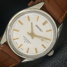 VINTAGE SEIKO HAND-WINDING 66B JAPAN MENS WHITE COLOR DIAL WATCH a703921-1