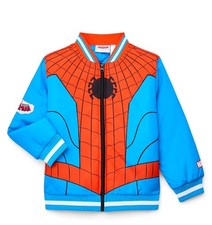 Spider-Man Boy's Graphic Bomber Jacket, Color Red/Blue New Size 6-7