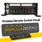 Wireless Strobe 8 Gang Switch Panel ON-OFF LED Light Bar Circuit Control 12V 24V