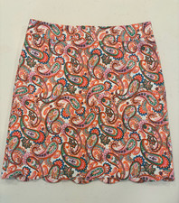 Talbots Petites 8P Multicolor Paisley A-Line Short Skirt Lined