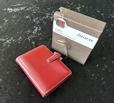 Filofax Pocket Cuban Organiser - Red Italian Leather - With Some Inserts