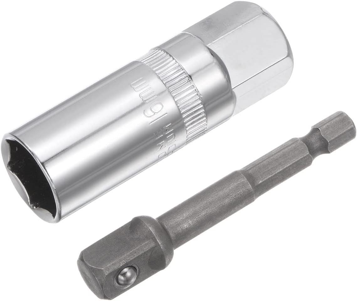 sourcing map 21mm Spark Plug Socket Set, 3/8"" Drive 6 Point Deep Thin Wall with
