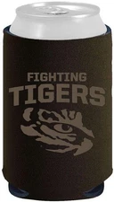 LSU Tigers 2-Pack Tonal Black Design 12oz CAN Neoprene Beverage Insulator...