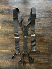 Black Y-Back 2 Inches Wide Heavy Duty Button End Adjustable Utility Suspender