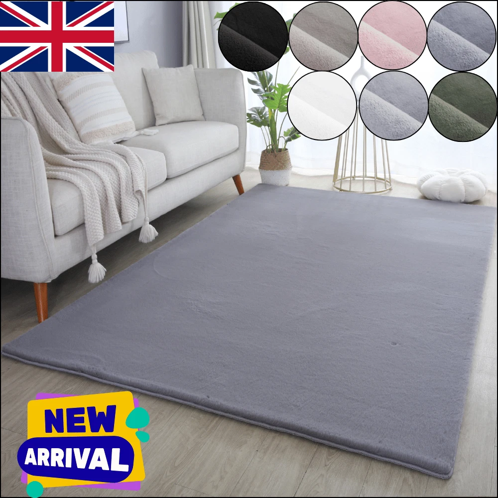 Indoor Thick Pile Area Rug Washable Floor Carpet for Lounge Bedroom Home Decor