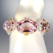 Expensive jewelry  Natural Ametrine Bracelet 925 Sterling Silver 8"/BR13904