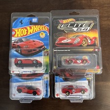 Hot Wheels Ferrari Set RED With Elite 64 1967 Ferrari 330 P4 in PROTECTORS