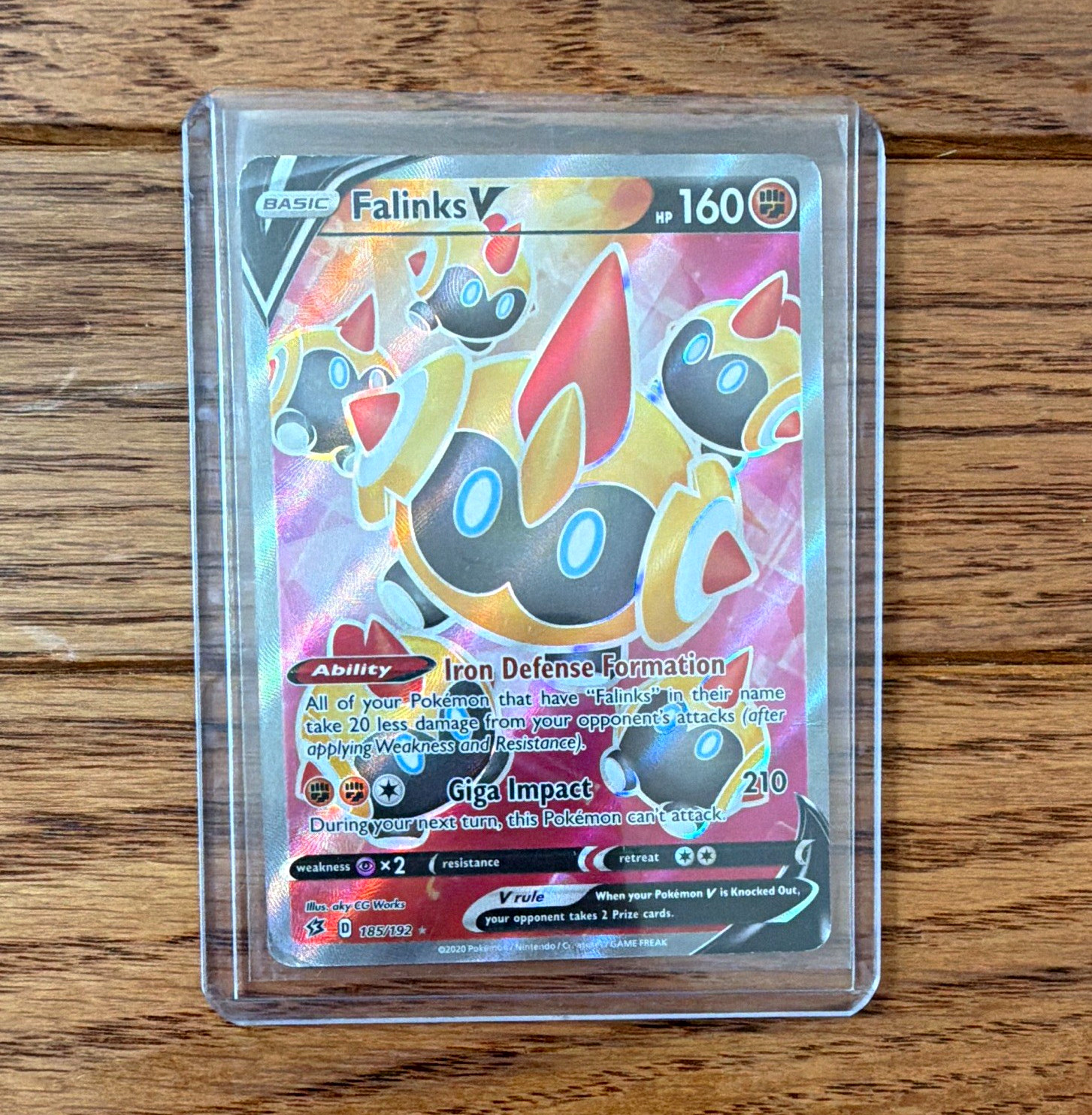 The Pokémon Company Falinks V 185/192 Rebel Clash Ultra Rare Full Art Holo EN