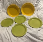 Homer Laughlin Fiesta Ware 7” Lemongrass Dessert Side Plates & Daffodil Bowls