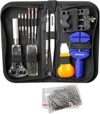 MMOBIEL 144 PCS PROFESSIONAL Watchmaker Repair Tool Kit Incl Watch Black 