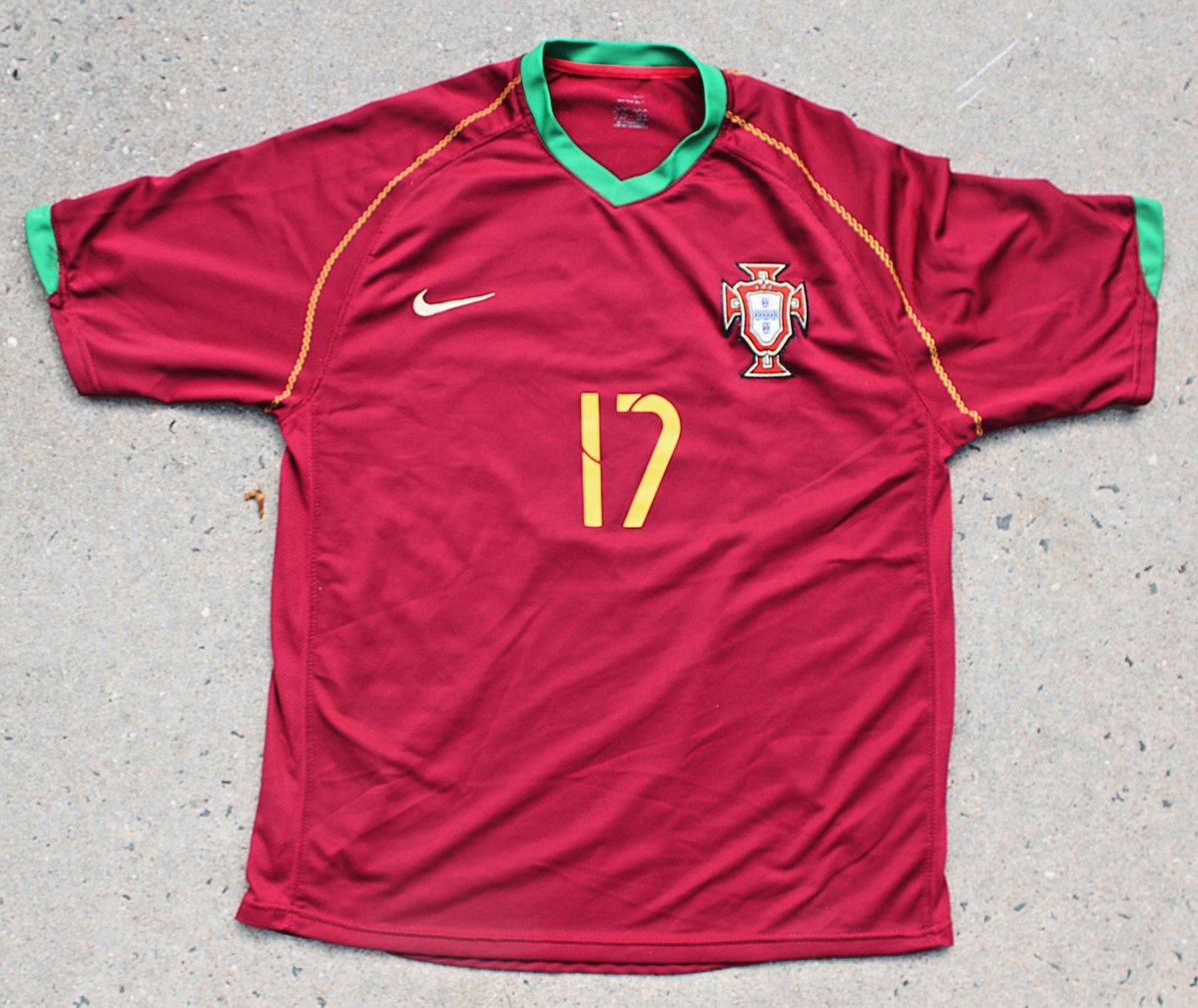 ポルトガル代表 17 XL　クアレスマ　EURO2008 パッチ、タグ付き Original Nike C Ronaldo #17 Portugal Jersey 2006 / 2008 World Cup