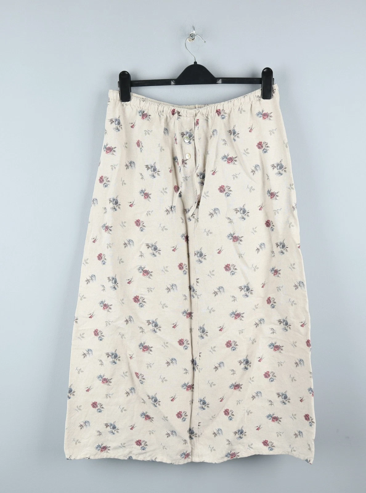 LAURA ASHLEY Womens Vintage Linen Viscose Skirt Size UK16 EU42 US12