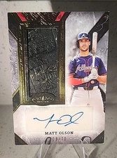 MATT OLSON 2025 Topps Tier One Gripping Relic Auto  08/10 Braves 🔥
