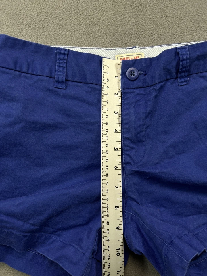 Shorts Women GAP Khakis 2 Mosaic Blue Logo Chino Casual Ladies - Image 3 of 4
