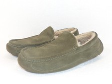 Men's UGG Ascot Suede Sheepskin Comfort Slip-On Slippers Green Size 10 1101110
