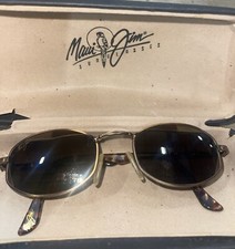 MAUI JIM MJ-156-18 OVAL DESIGNER BRONZE TORTOISE SUNGLASSES BROWN LENS ITALY
