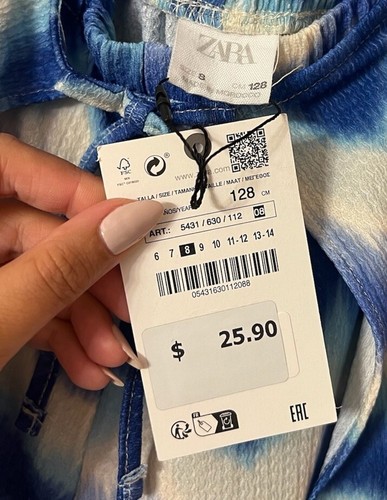 NWT! Blue & White Wavy ZARA Kids’ Pants - Picture 3 of 3