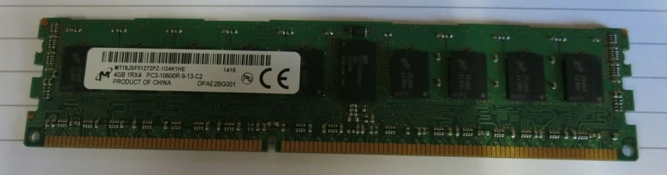 Micron MT18JSF51272PZ-1G4K1HE 20GB (5x4GB) 1Rx4 PC3-10600 240P DDR3 ECC Memory - Image 2 of 3