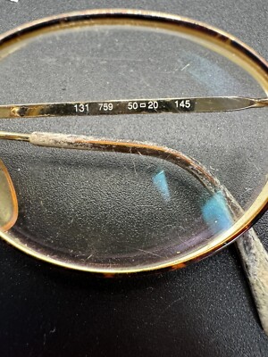 giorgio armani sunglasses 131 759 50-20-145 Italy Frames Only Gold