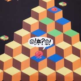 Q*Bert wrapped canvas 11x11 inch NES wall art - Q Bert arcade game room