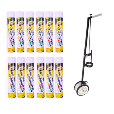 Floor Line Marker Sprühfarbe 12x & 2 Rad Line Marker Sprühfarbe Applikator
