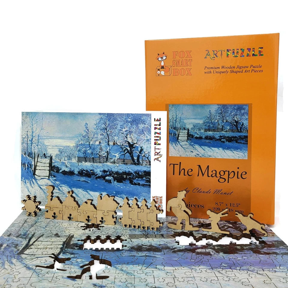 Wooden Jigsaw Puzzle for Adults by FoxSmartBox - 210 Pieces - The Magpie - Image 2 of 4