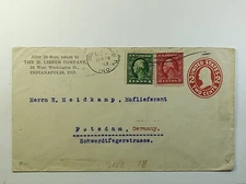 1913 Uprated 2c George Washington Postal Stationery Cover to Germany