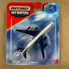 Matchbox Sky Busters Boeing 747-8 Plane 7/32 Blue White Diecast 2025