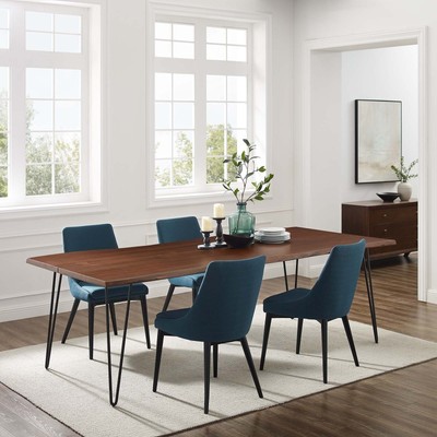 Modway Ardor Live Edge Acacia Wood 96'' Dining Table in Black Walnut