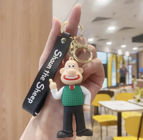 Wallace Gromit / Shaun The Sheep 3D Rubber Keychain Keyring for Car - Picture 7 of 14