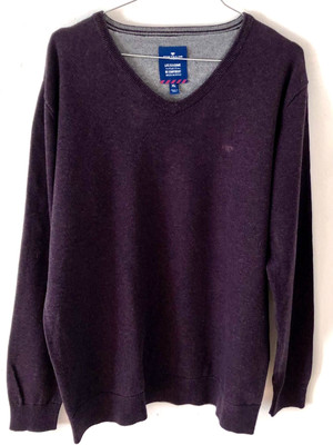 Herren Pullover Tom Taylor, Premium Cotton, Aubergine, Gr. XL
