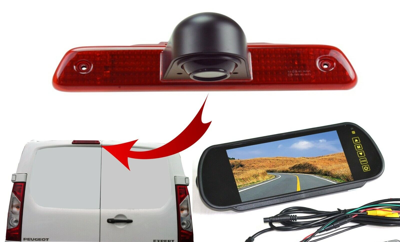 Peugeot Expert Van 2007 - 2016 Rear Reversing Reverse Camera and Mirror Monitor