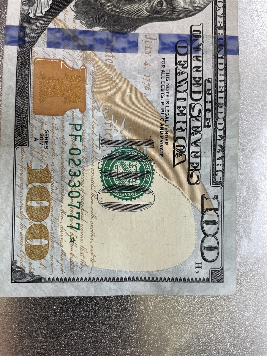 2017 F6 $100 STAR NOTE * Replacement U.S. Note Series 2017 A