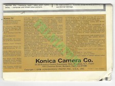 Vintage Konica Autoreflex TC Owner's Manual