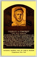 Charles Comiskey National Baseball Hall of Fame Plaque NY Postcard UNP