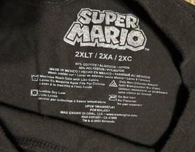 Super Mario Bros 2XL Graphic Shirt Black Nintendo Luigi Wario NES N64