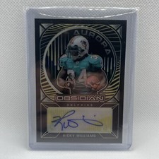 2021 Obsidian Ricky Williams Aurora Electric Etch Auto /25 Dolphins HOF’er