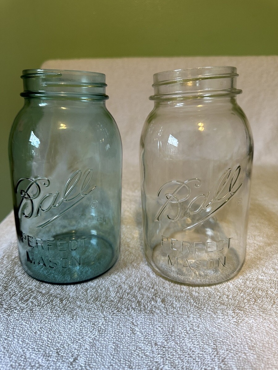 BALL REPRODUCTION (1900-1923) Mason Canning QUART Jar Set - BLUE