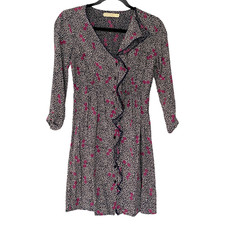 Urban Outfitters Pins and Needles Blue Purple Ruffle Button Front Dress Small