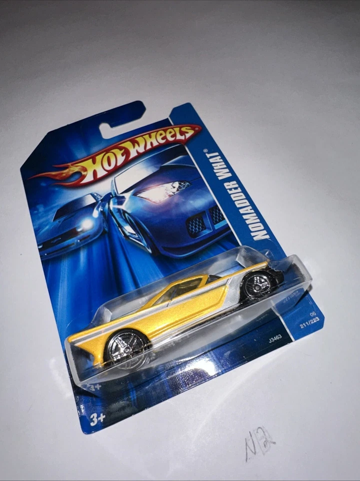 2006 风火轮 #211 黄色 Nomadder What 带 PR5 车轮全新压铸玩具车 全新带盒 — 第 3/4 张图片