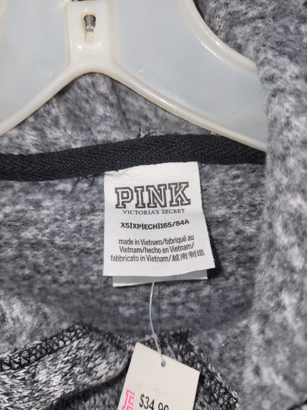 UNDERCOVER Felpa con cappuccio ROSA Victoria's Secret tagliata grigia taglia XS