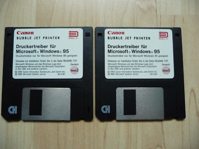 CANON BUBBLE JET PRINTER DRUCKERTREIBER FÜR MICROSOFT WINDOWS 95 ZWEI DISKETTEN