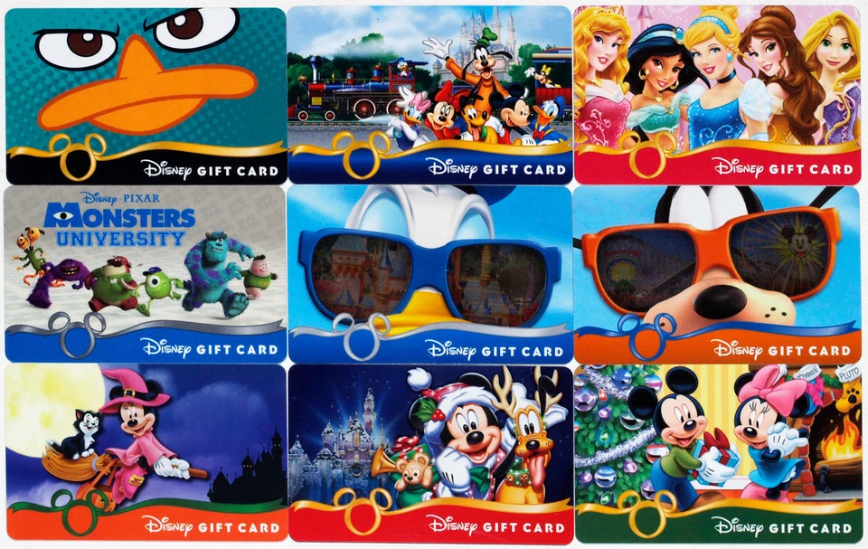 26 Disney Gift Cards 2013-2014: Princesses, Monsters Univ., Halloween, Christmas - Image 2 of 3
