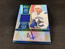 2013-14 PANINI SELECT HOCKEY NICKLAS JENSEN #268 SILVER ROOKIE JERSEY AUTO 28/99