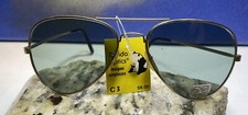 Vintage Pandozzi Panda Optics Brass Metal Sunglasses 80s NEW W Tag Men's Unisex