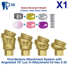 1x Prosthetic KIt Loc-In Angulated 18° Int Hex Attachment Abutment 4 Caps Analog