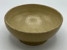 Studio Art Pottery Handcrafted Signed Angel Bowl 6" Light Brown Color