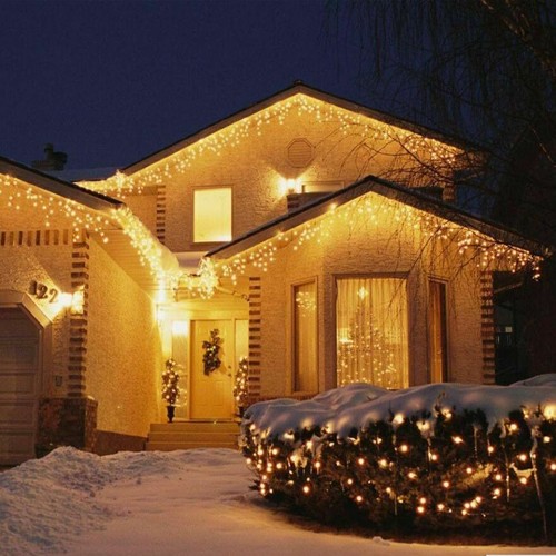 96-480 LED Hanging Icicle Curtain Lights Outdoor Fairy Xmas String Wedding Lamp - Picture 24 of 41